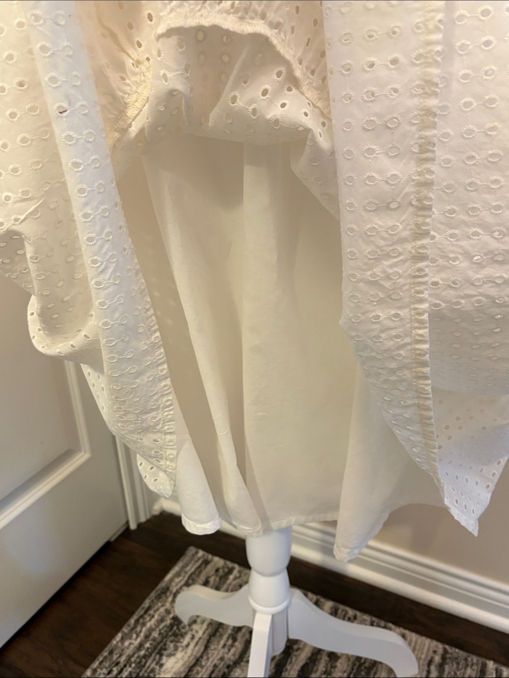 a new day White Eyelet Midi Dress Puff Sleeve Size XS - Picture 9 of 15